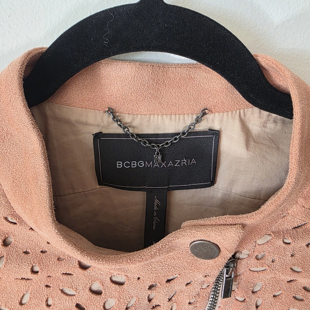 BCBGMAXAZRIA – Skyler Laser Cut Faux Suede Jacket - Picture 2 of 7